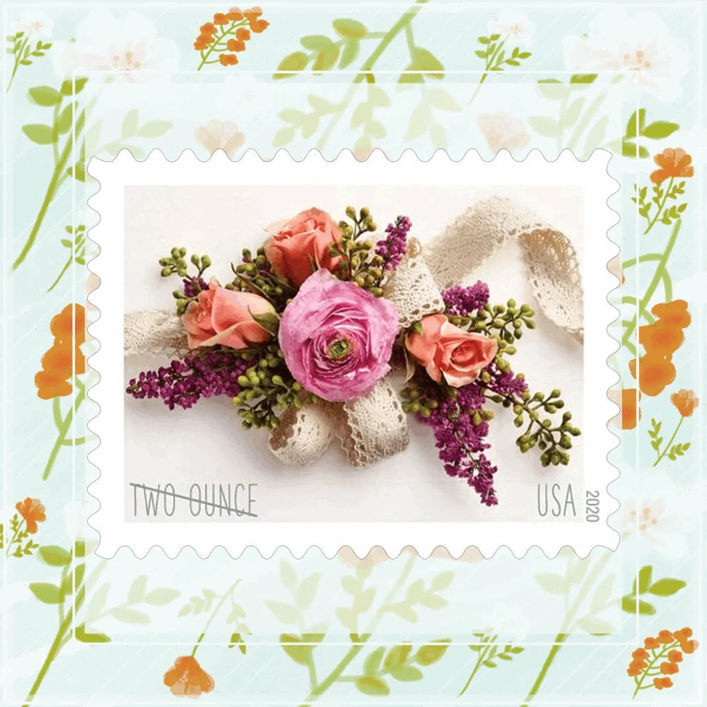 USPS 2020 Garden Corsage Two-Ounce Stamps Sheet of 20 - Mint (Scott #5458)