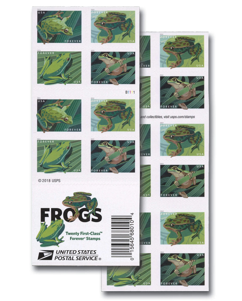 USPS Frogs Forever Stamps Booklet of 20