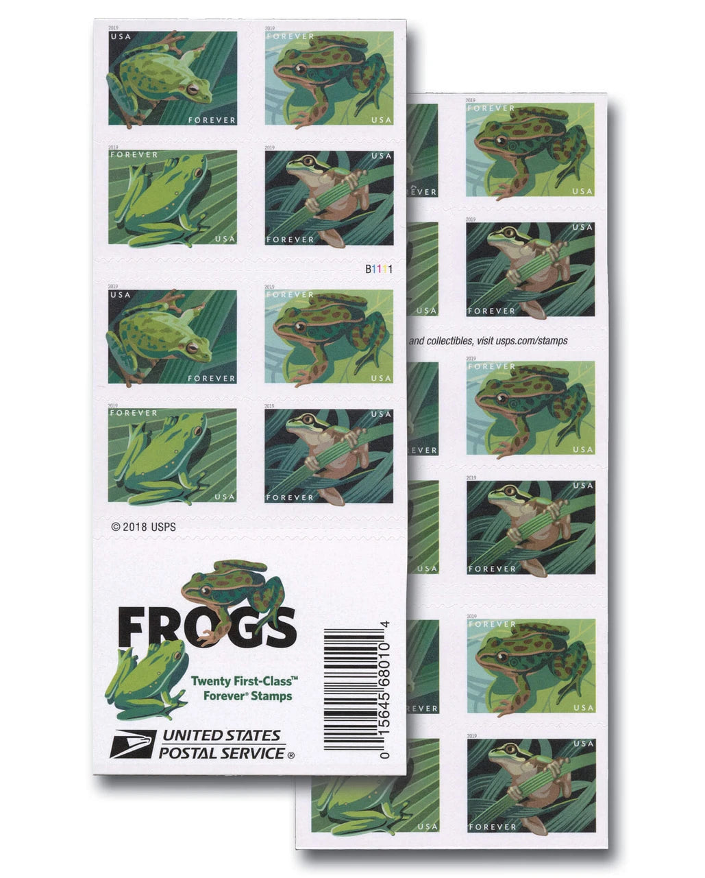 USPS Frogs Forever Stamps Booklet of 20