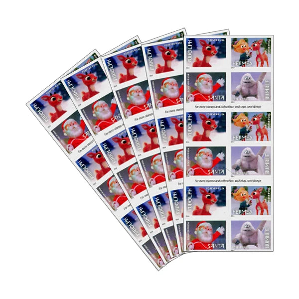 USPS Rudolph the Red-Nosed Reindeer Forever Stamps Booklet of 20