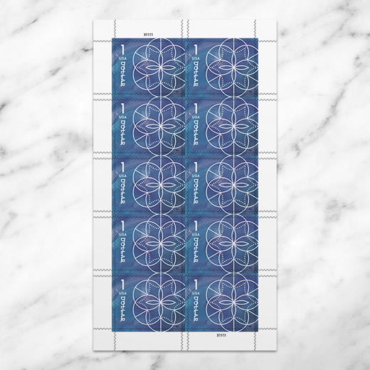 2024 USPS $1 Floral Geometry Stamps Pane of 10
