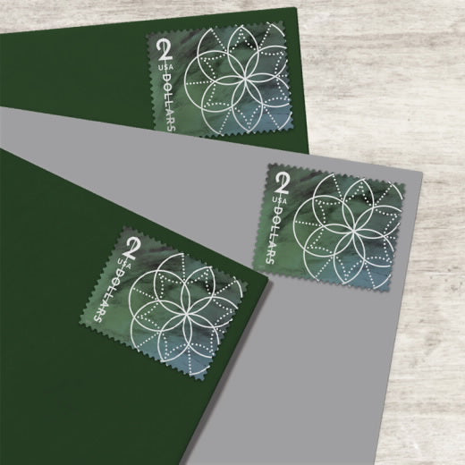 USPS 2022 $2 Floral Geometry Stamps Pane of 10 - Mint (Scott #5700)