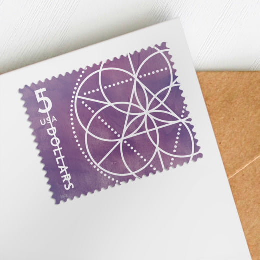 USPS 2022 $5 Floral Geometry Stamps Pane of 4 - Mint (Scott #5701)