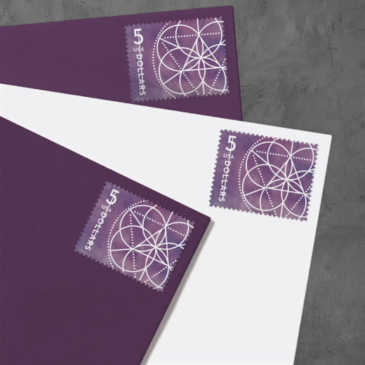 USPS $5 Floral Geometry Stamps Sheet of 4