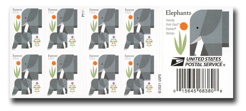 USPS Elephants Forever Stamps Booklet of 20
