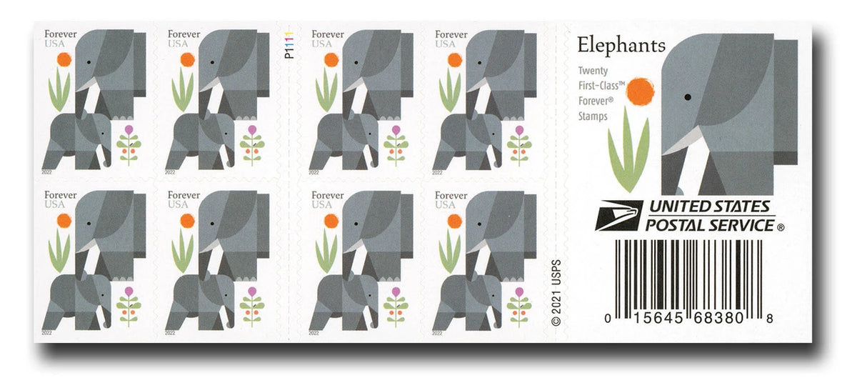 USPS Elephants Forever Stamps Booklet of 20