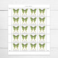 USPS Luna Moth Non-Machineable Surcharge Stamps Sheet of 20