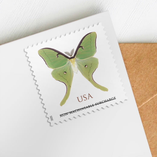 USPS Luna Moth Non-Machineable Surcharge Stamps Sheet of 20