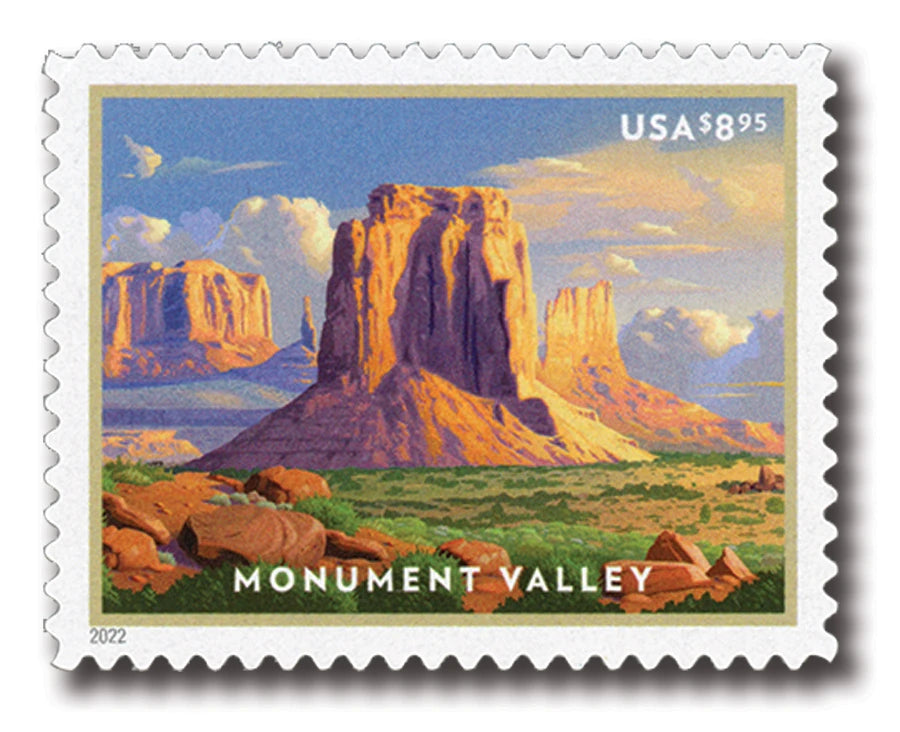 USPS 2022 "Monument Valley" Priority Mail Stamp — Pane of 4 — Mint (Scott Catalog #5666)