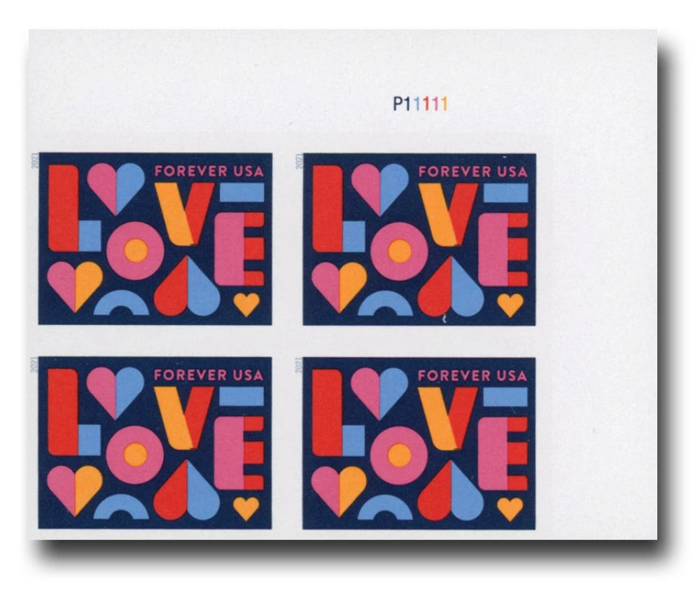 USPS 2021 Love Forever Stamps Sheet of 20 - Mint (Scott #5543)