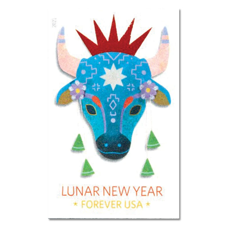 2021 USPS Lunar New Year Year of the Ox Forever Stamps Pane of 20