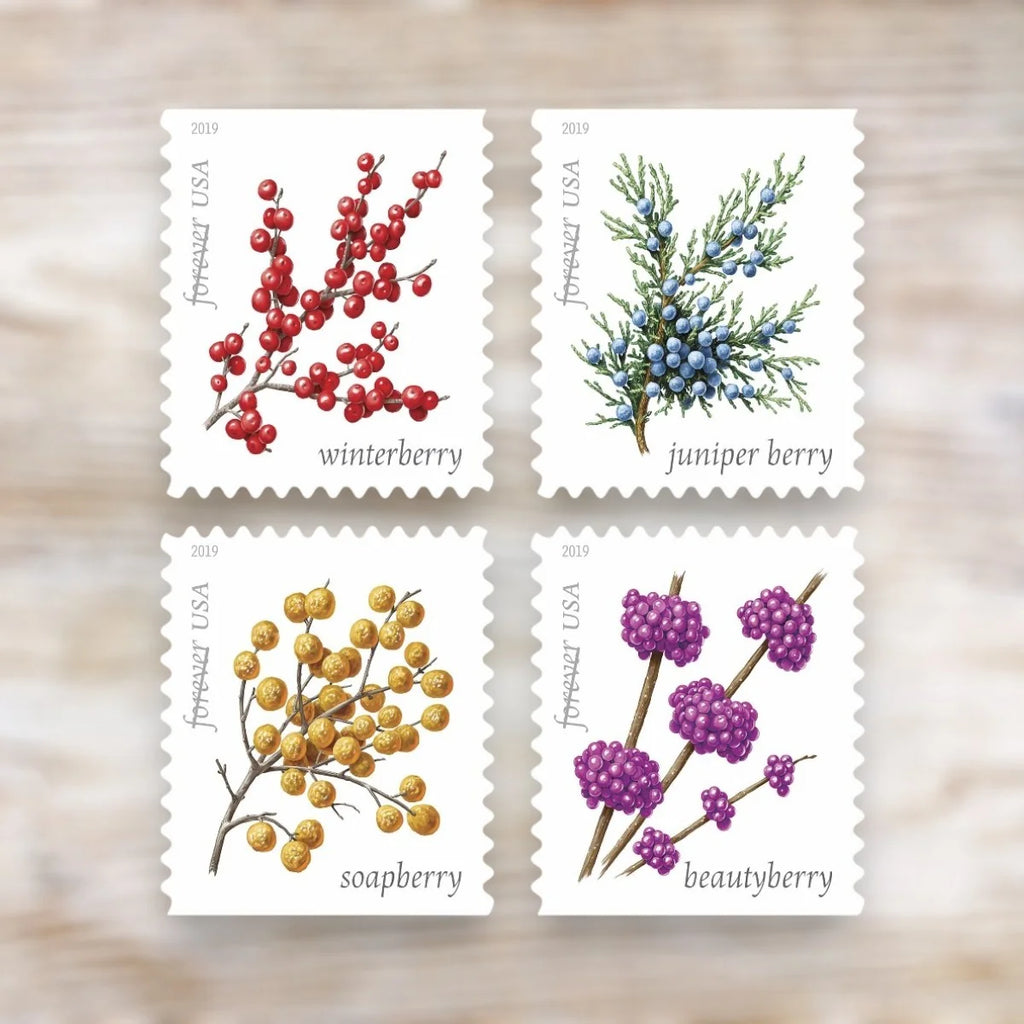 USPS Winter Berries Forever Stamps Booklet of 20