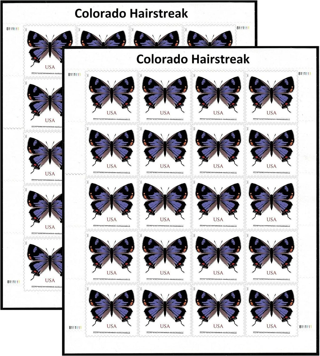 USPS Colorado Hairstreak Non-Machineable Stamps Sheet of 20