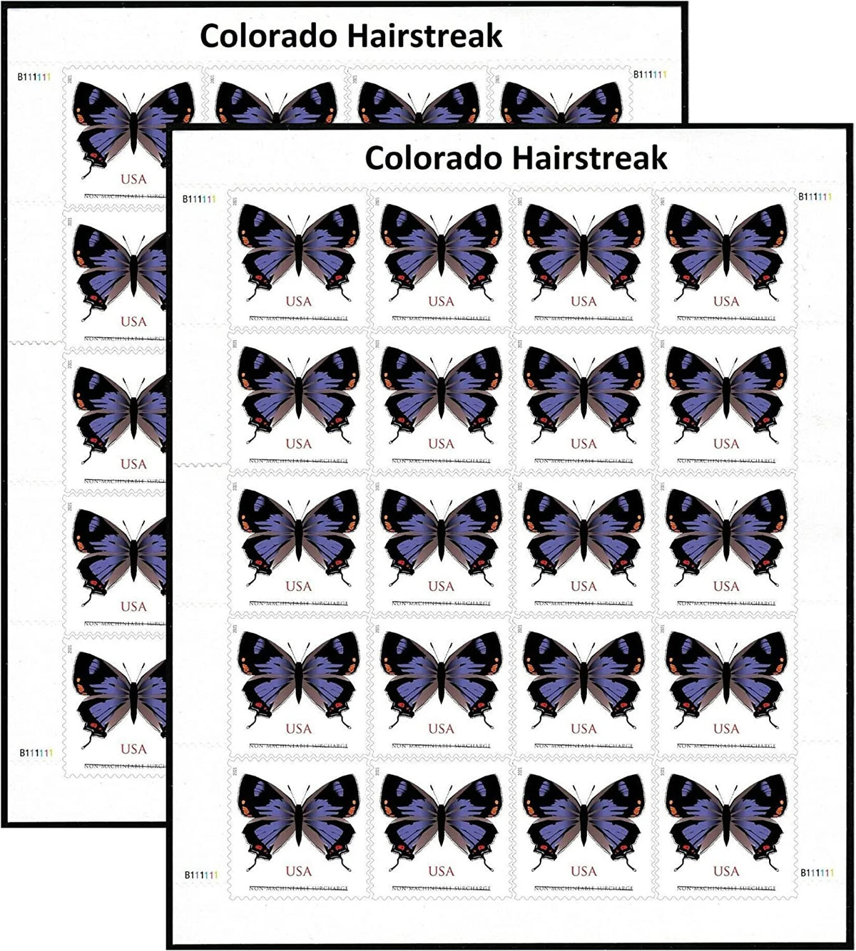 USPS Colorado Hairstreak Non-Machineable Stamps Sheet of 20