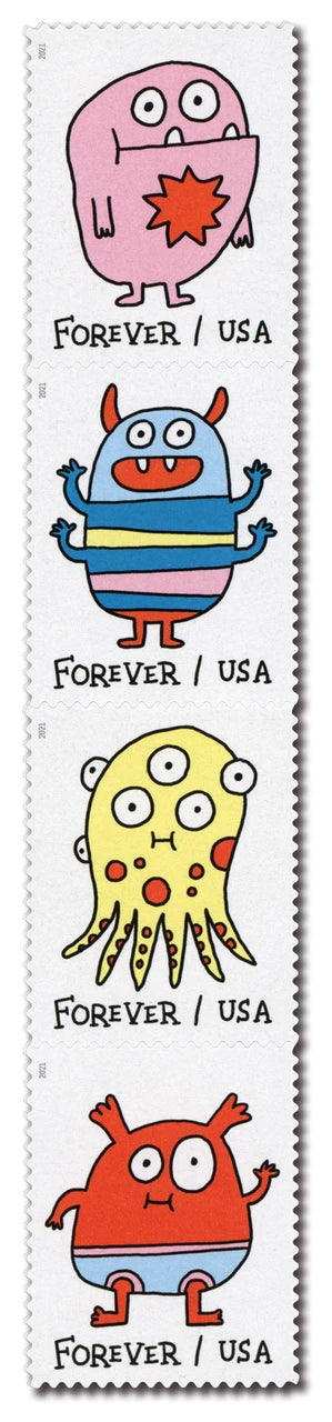 USPS Message Monsters Forever Stamps Sheet of 20