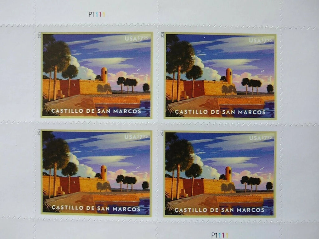 2021 U.S. Castillo de San Marcos Stamp, Set of 4
