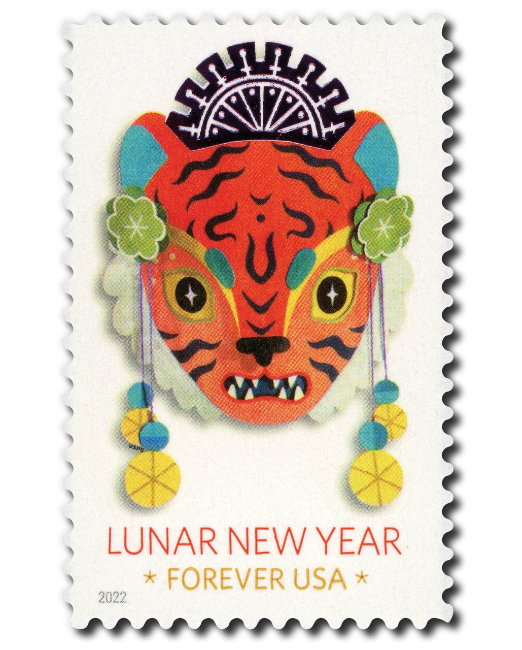 2022 USPS Lunar New Year Year of the Tiger Forever Stamps Pane of 20