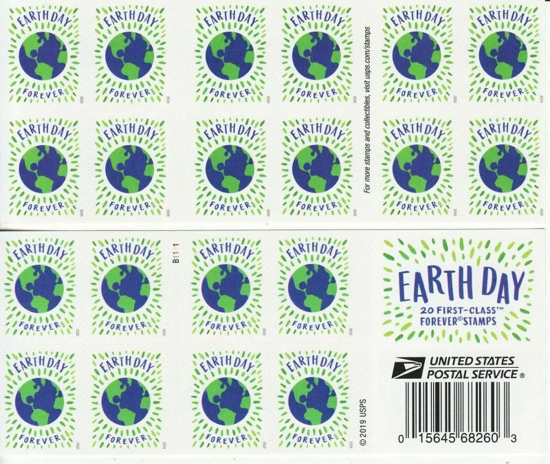 USPS 2020 Earth Day Forever Stamps Booklet of 20 - Mint (Scott #5459)