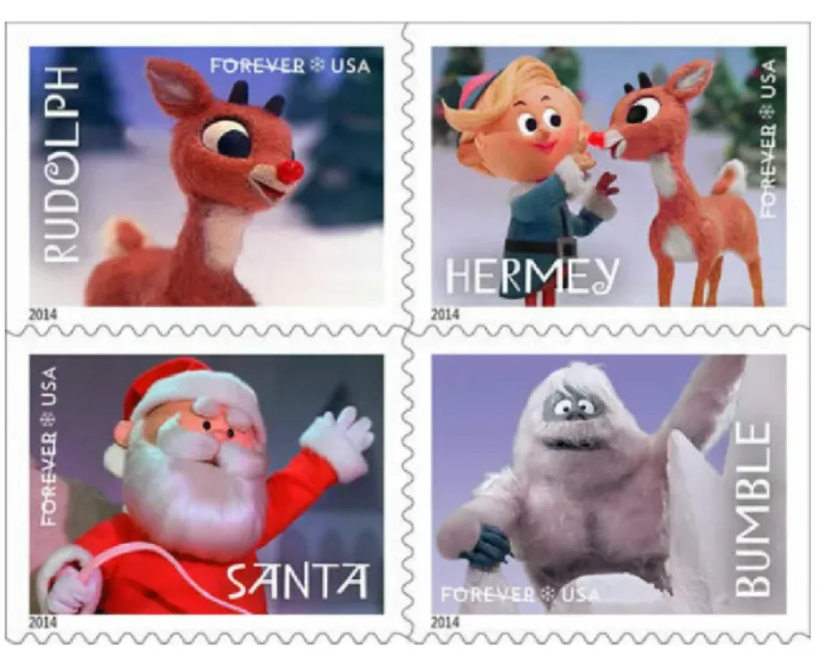 USPS Rudolph the Red-Nosed Reindeer Forever Stamps Booklet of 20