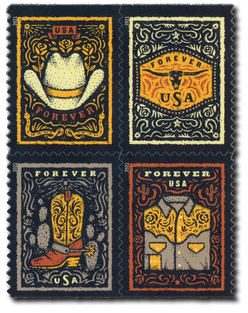 USPS Western Wear Forever Stamps Booklet of 20