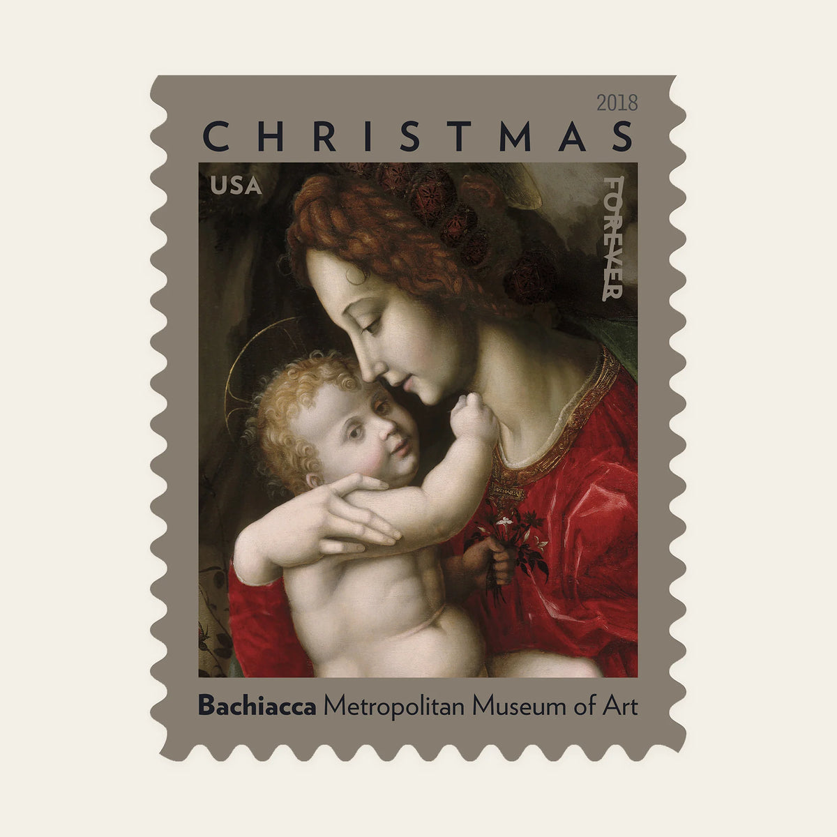 2018 USPS Madonna and Child by Bachiacca Forever Stamps Booklet of 20