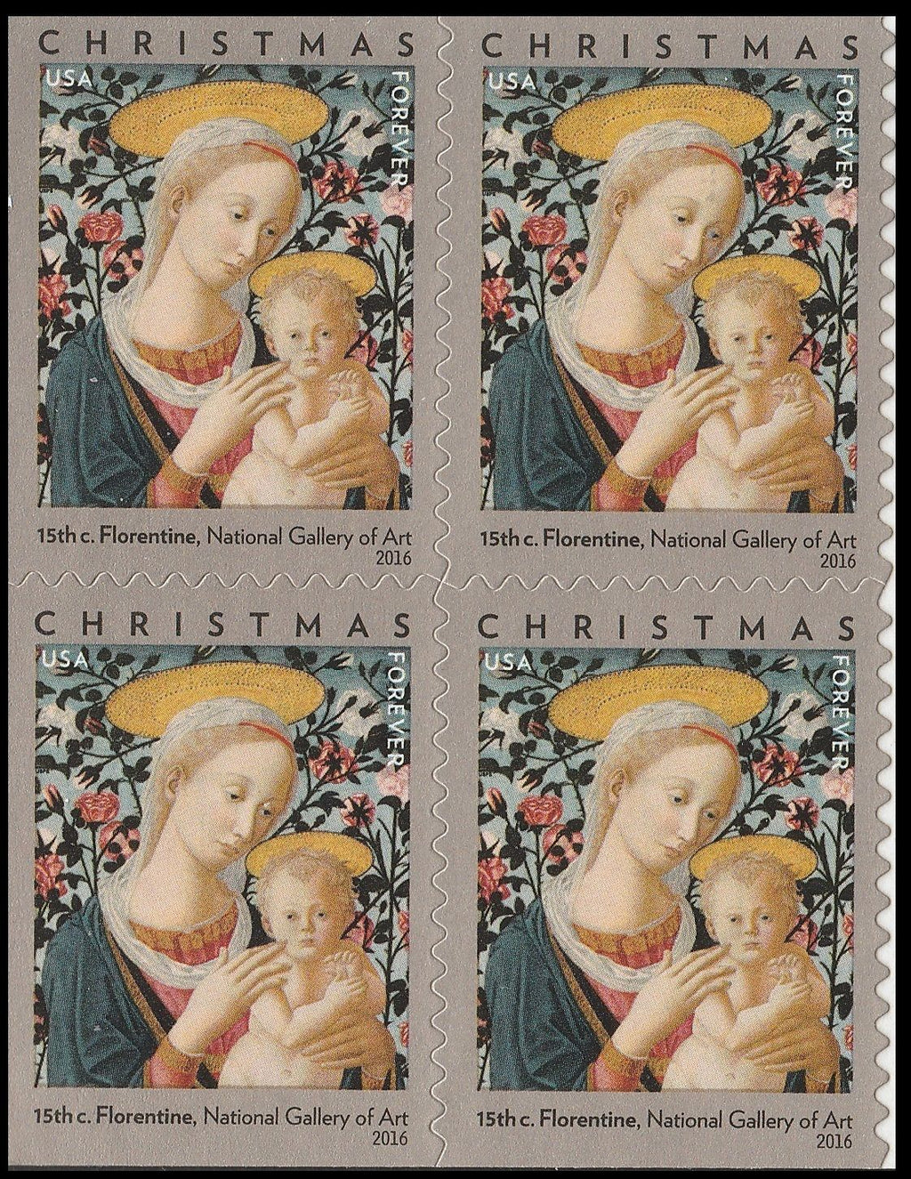 2016 USPS Florentine Madonna and Child Christmas Forever Stamps Booklet of 20