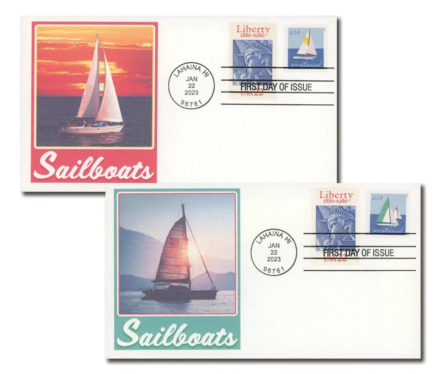 2023 USPS Sailboats Postcard Rate Stamps Pane of 20 (2 Designs)