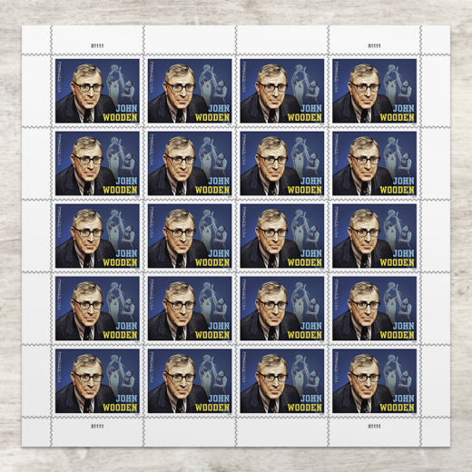 2024 USPS John Wooden Forever Stamps Pane of 20