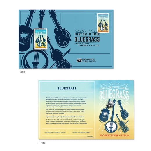 2024 USPS Bluegrass Forever Stamps Pane of 20