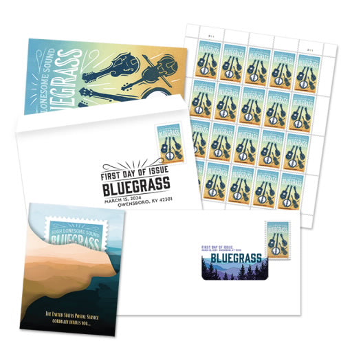 2024 USPS Bluegrass Forever Stamps Pane of 20