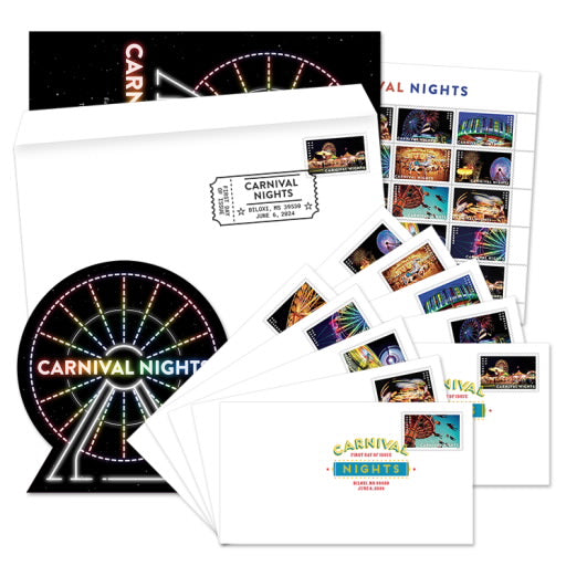 2024 USPS Carnival Nights Forever Stamps Pane of 20 (10 Designs)