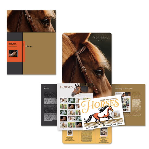 2024 USPS Horses Forever Stamps Pane of 20 (5 Designs)