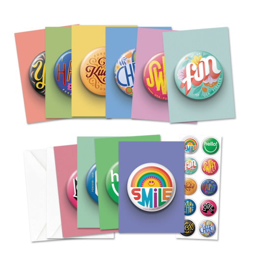 2024 USPS Pinback Buttons Forever Stamps Pane of 20 (10 Designs)