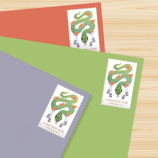 USPS 2025 Lunar New Year Year of the Snake Forever Stamps Sheet of 20 - Mint