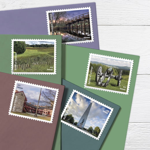 USPS Battlefields of the American Revolution Forever Stamps Sheet of 15
