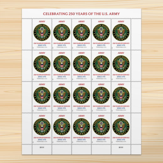 USPS U.S. Army 250th Forever Stamps Sheet of 20