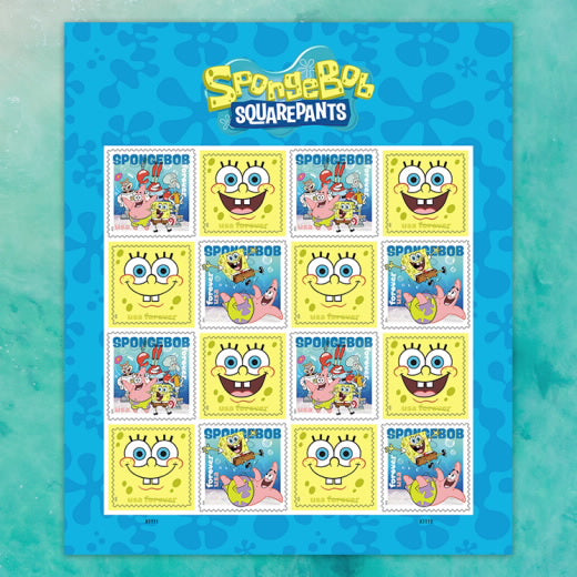 USPS SpongeBob SquarePants Forever Stamps Sheet of 16