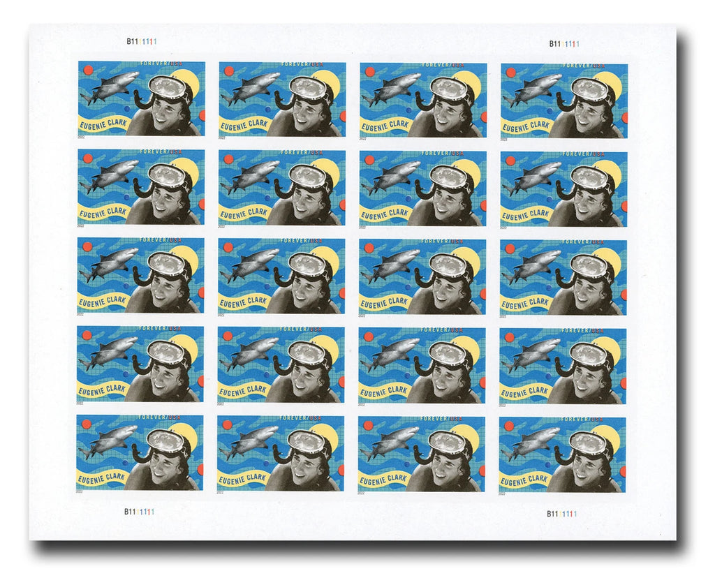 USPS 2022 Eugenie Clark Forever Stamps Sheet of 20 - Mint (Scott #5693)