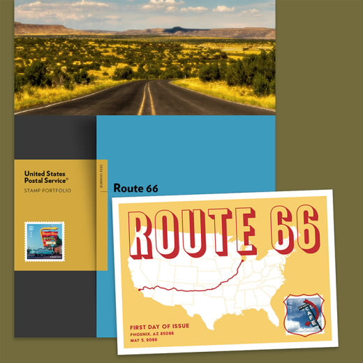 USPS Route 66 Forever Stamps Sheet of 16 - Centennial Edition