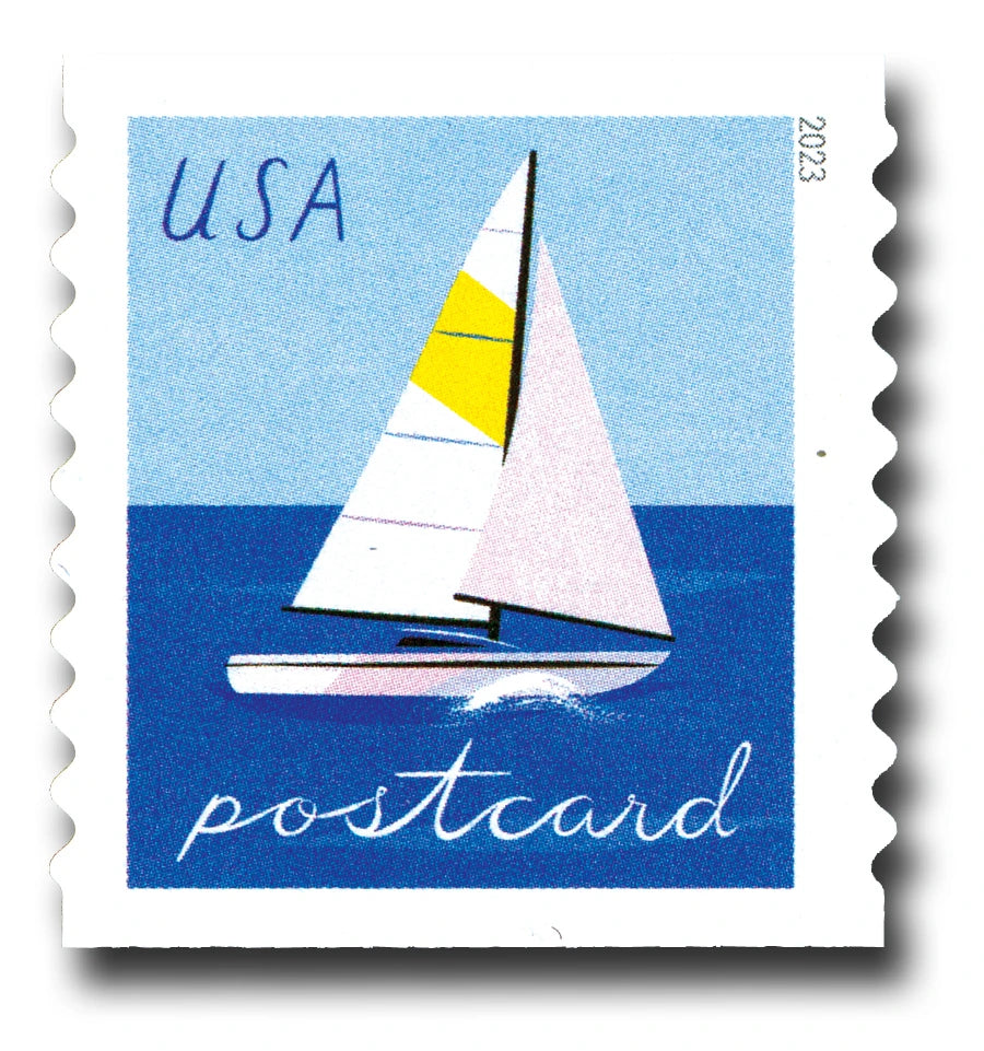 2023 USPS Sailboats Postcard Rate Stamps Pane of 20 (2 Designs)