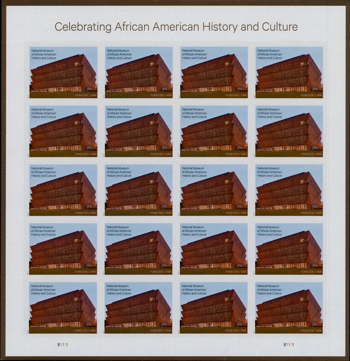 USPS 2017 Celebrating African American History and Culture Forever Stamps Sheet of 20 - Mint