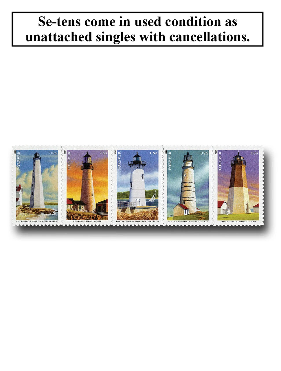 USPS New England Coastal Lighthouses Forever Stamps Sheet of 20