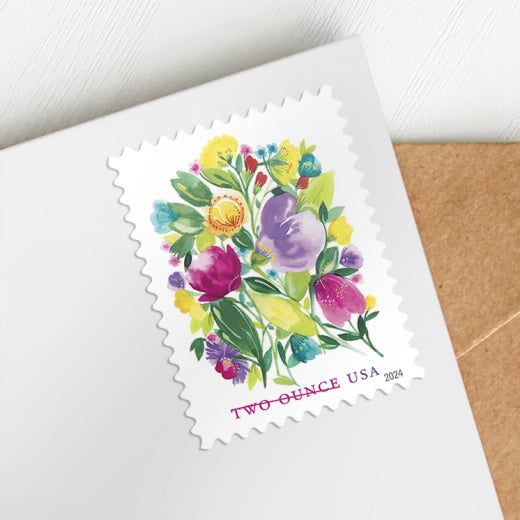 2024 USPS Wedding Blooms Stamps Pane of 20 (Two-Ounce Rate)