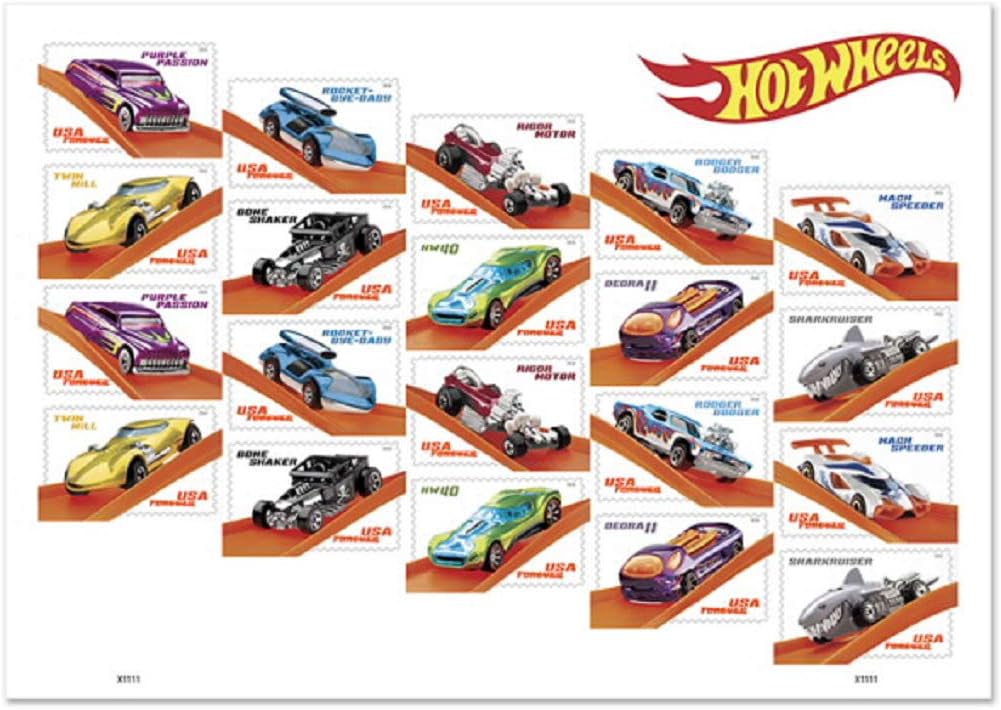 2018 USPS Hot Wheels Rodger Dodger Forever Stamps (from Pane of 20)