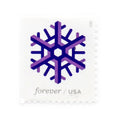 USPS 2015 Geometric Snowflakes Forever Stamps Booklet of 20 - Mint (4 Designs, Scott #5031-5034)