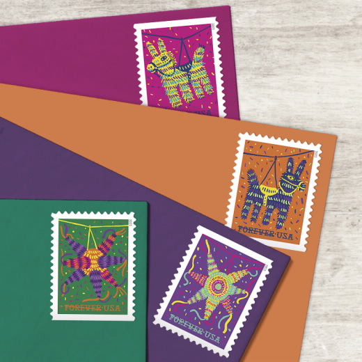 USPS Piñatas! Forever Stamps Booklet of 20