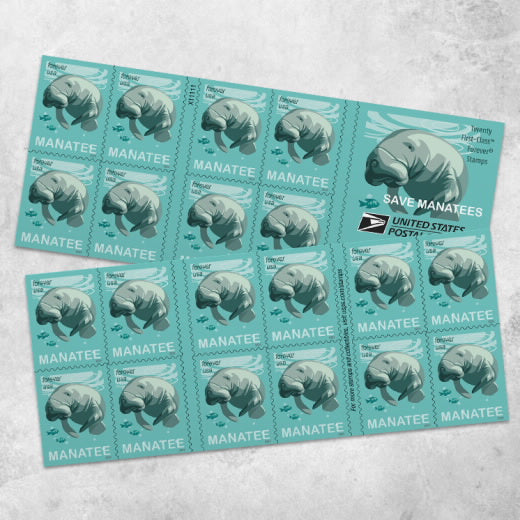 2024 USPS Save Manatees Forever Stamps Booklet of 20
