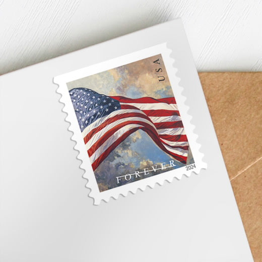 2024 USPS U.S. Flags Forever Stamps Booklet of 20 (4 Designs)