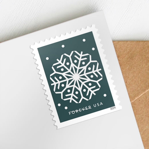 USPS 2024 Winter Whimsy Snowflake Forever Stamps Booklet of 20 - Mint