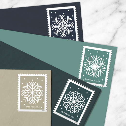USPS 2024 Winter Whimsy Snowflake Forever Stamps Booklet of 20 - Mint